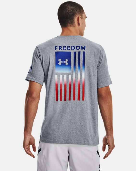 Men's UA Freedom Flag Gradient T-Shirt, Gray, pdpMainDesktop image number 1